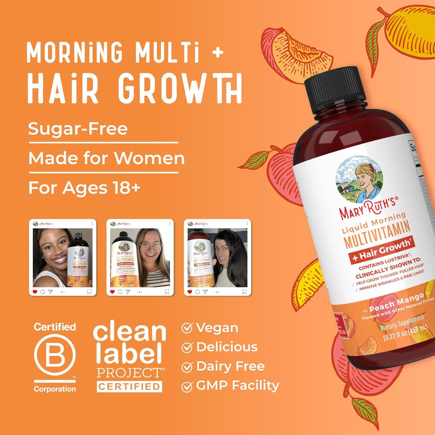 Maryruth'S Liquid Multivitamin + Lustriva® Hair Growth | Biotin 10000Mcg | Vitam