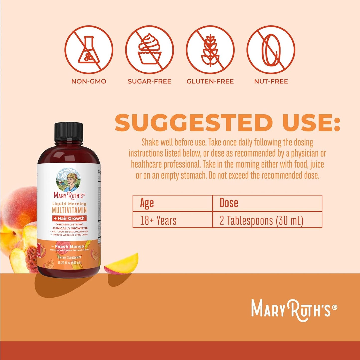 Maryruth'S Liquid Multivitamin + Lustriva® Hair Growth | Biotin 10000Mcg | Vitam